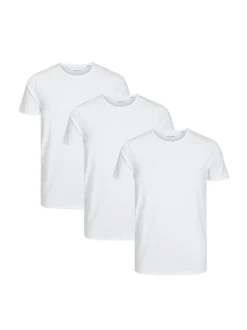 Jack & Jones Herren T-Shirt - 3er Pack Basic in weiß