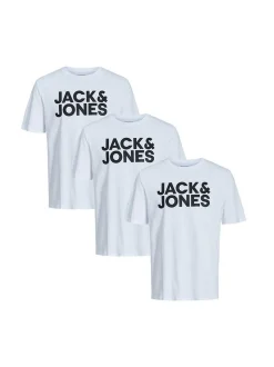 Jack & Jones Herren T-Shirt - 3er Pack Corp in weiß