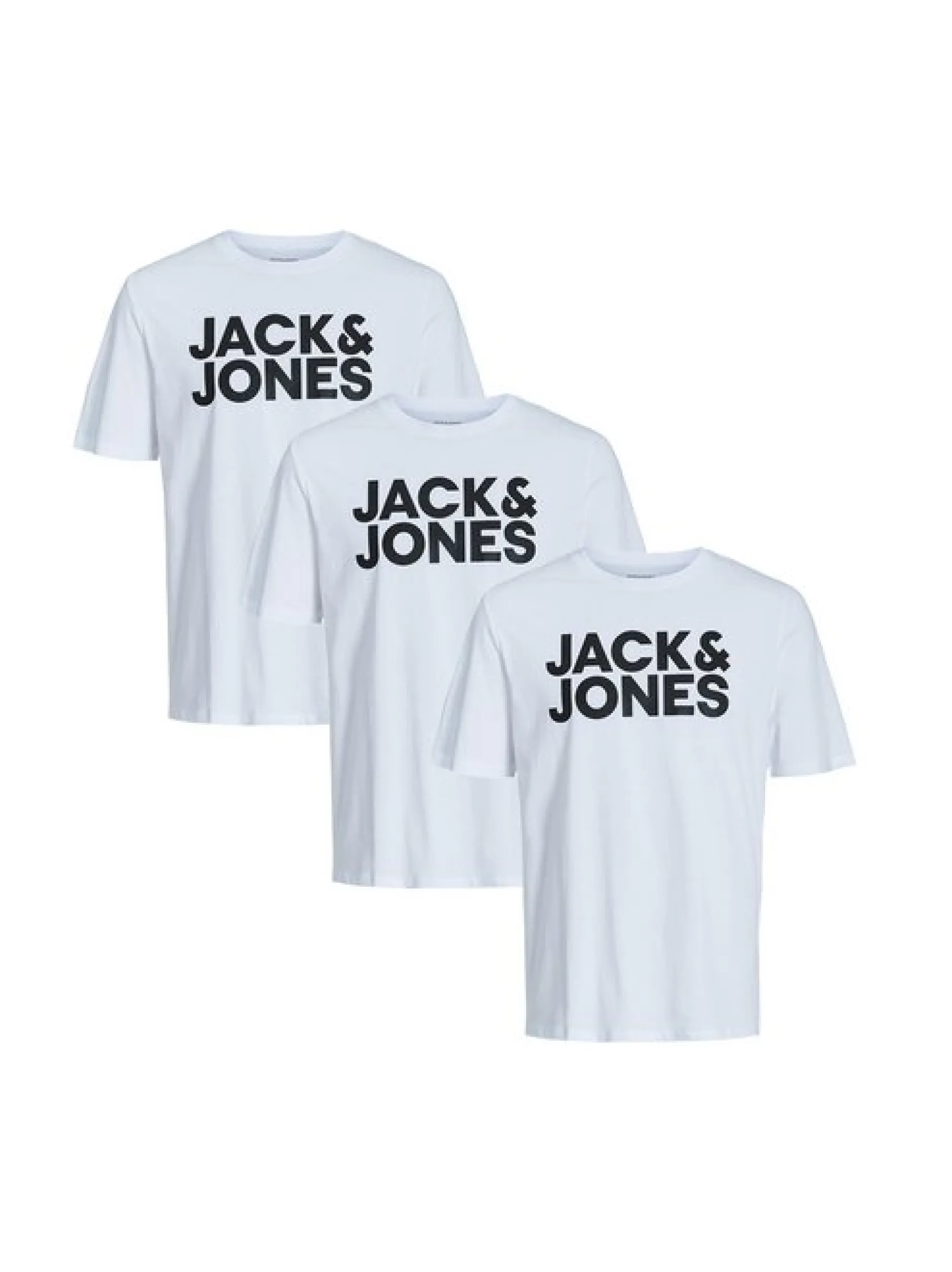 Jack & Jones Herren T-Shirt - 3er Pack Corp in weiß