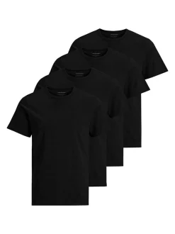 Jack & Jones Herren T-Shirt 4er Pack in schwarz