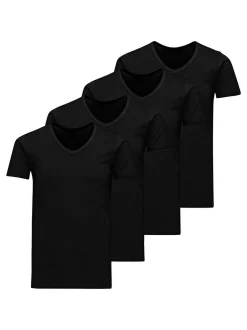 Jack & Jones Herren T-Shirt 4er Pack in schwarz