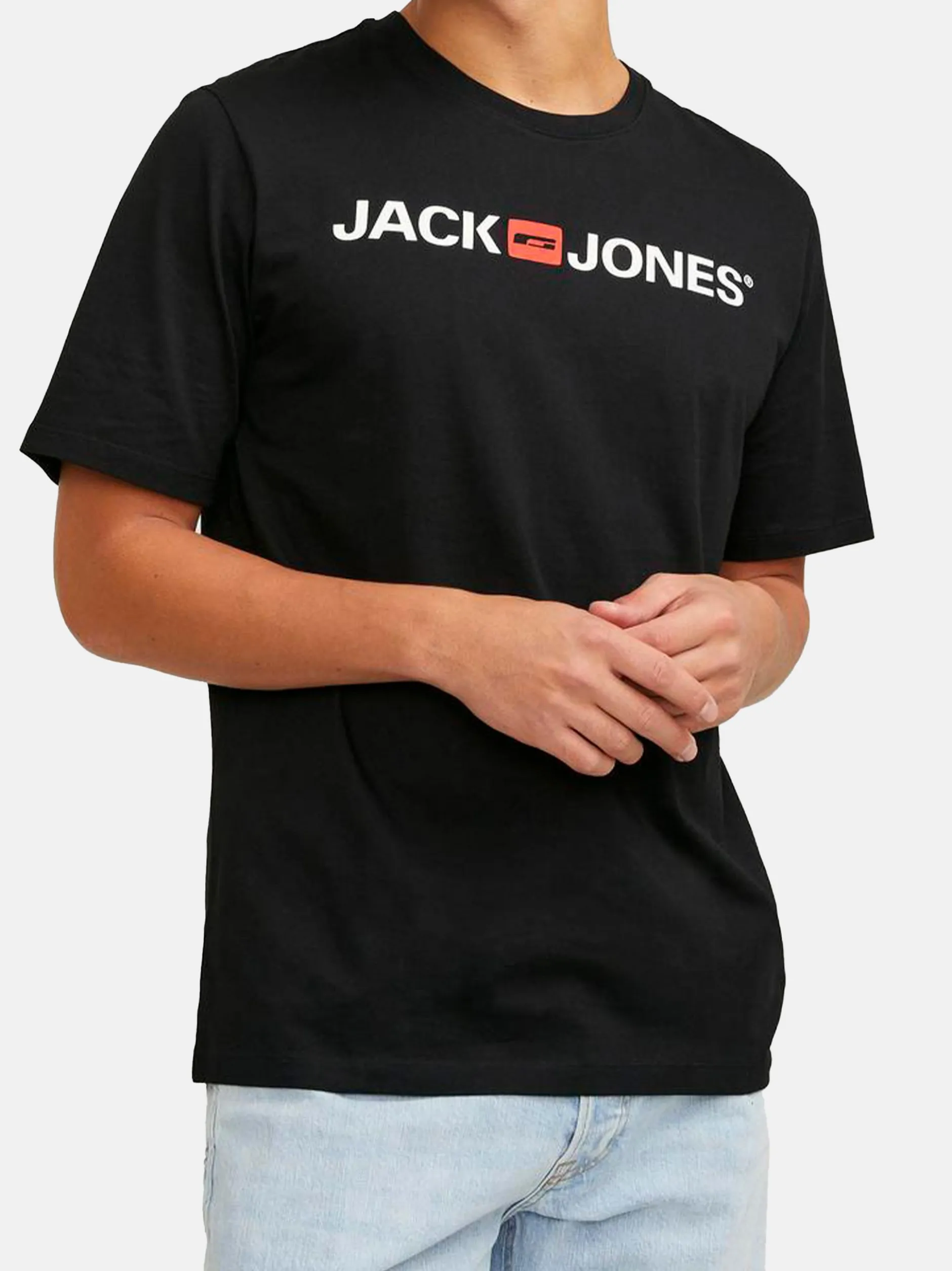Jack & Jones Herren T-Shirt - 3er Pack Basic in schwarz