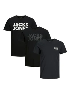 Jack & Jones Herren T-Shirt - 3er Pack Corp in anthrazit