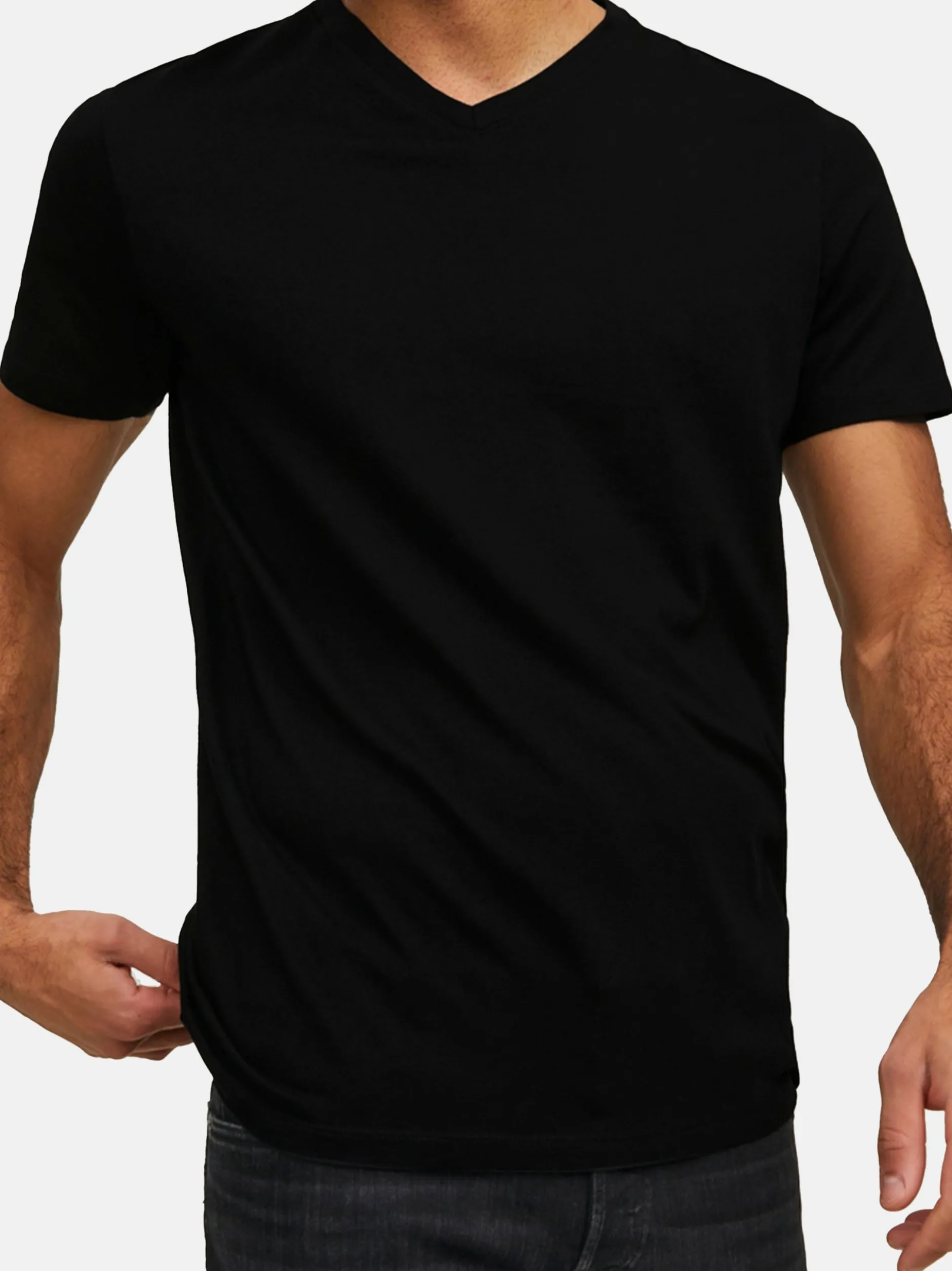 Jack & Jones Herren T-Shirt - 3er Pack Organic Basic in schwarz