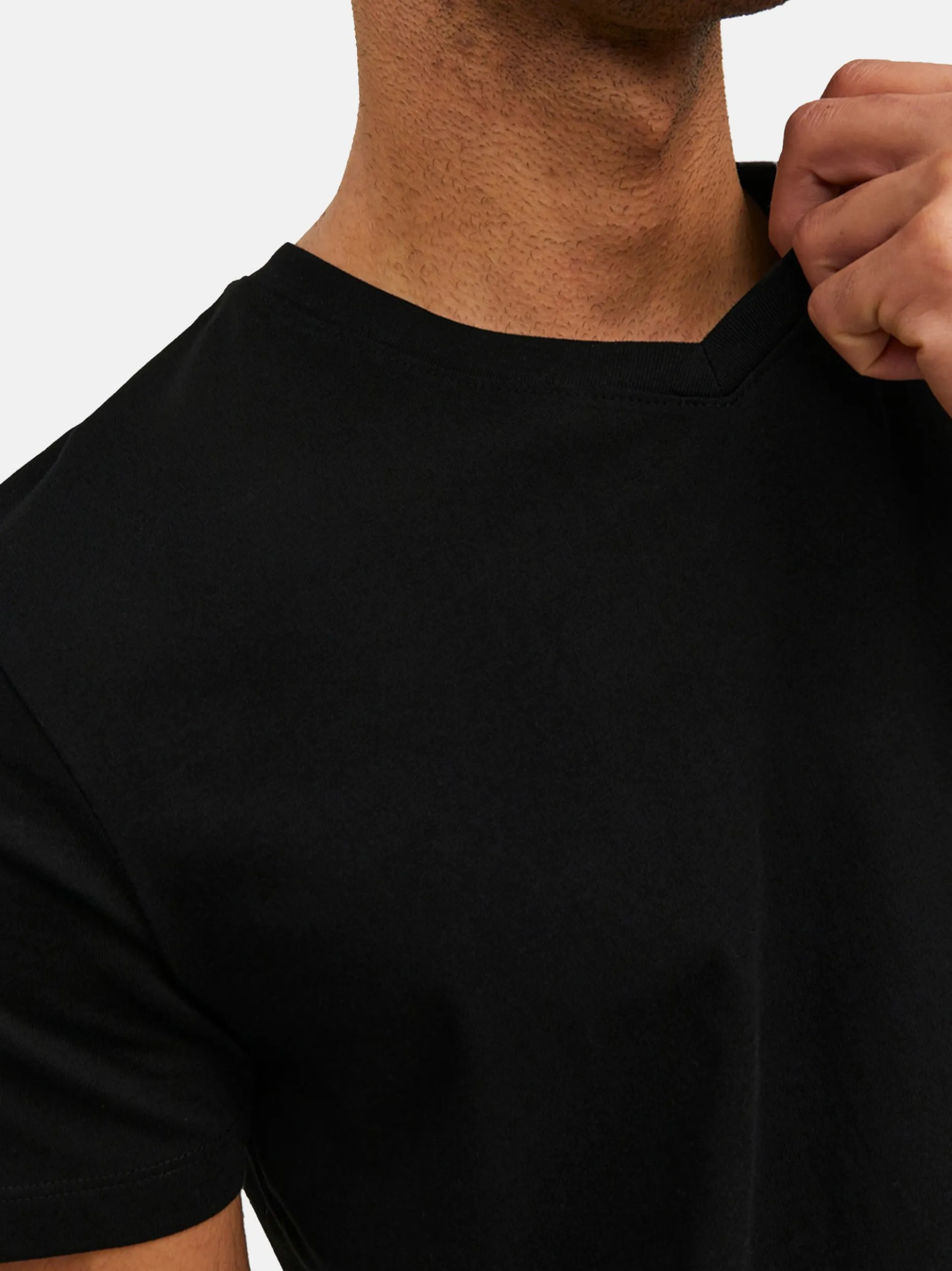 Jack & Jones Herren T-Shirt - 3er Pack Organic Basic in schwarz