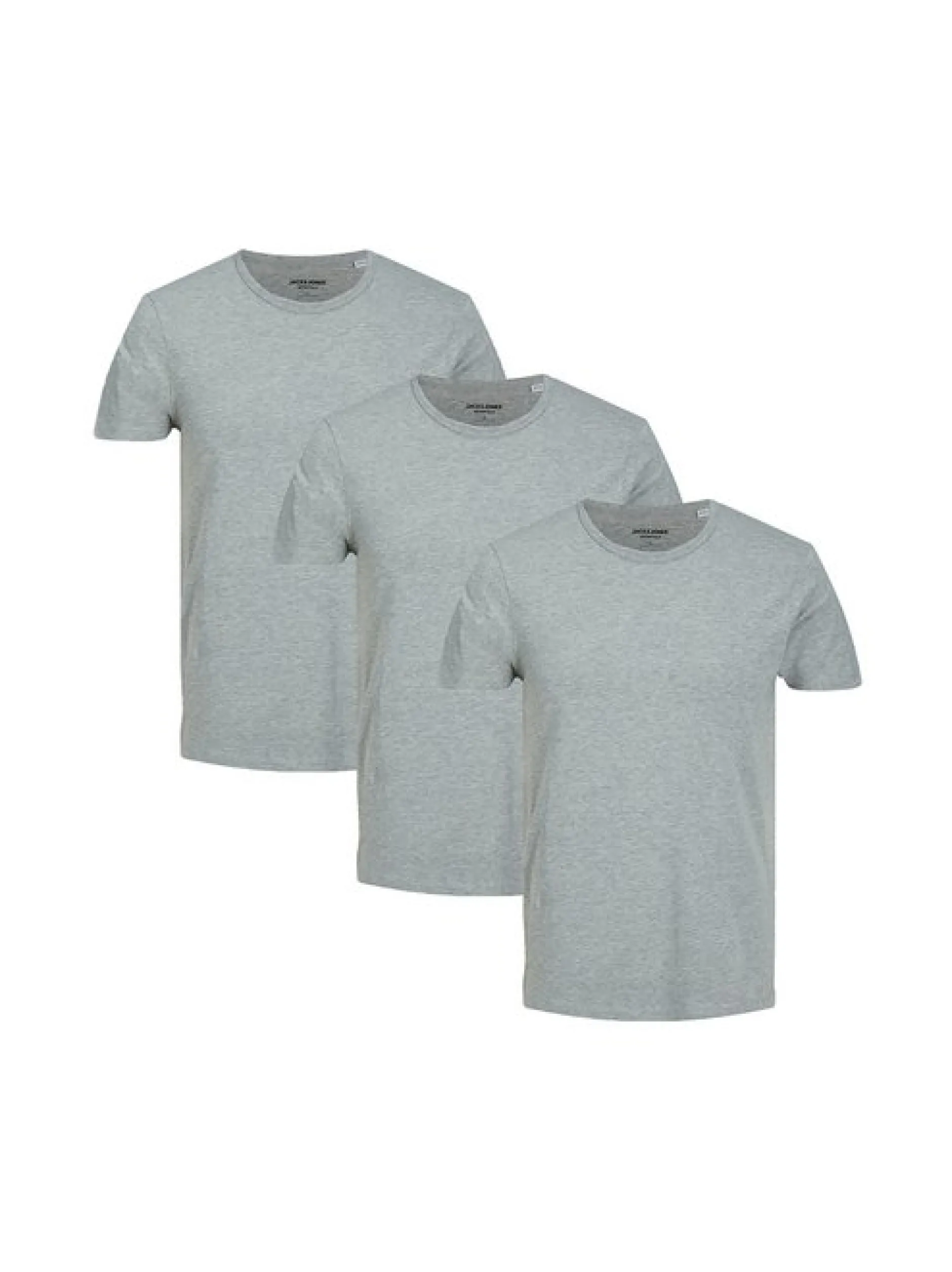 Jack & Jones Herren T-Shirt - 3er Pack Basic in grau