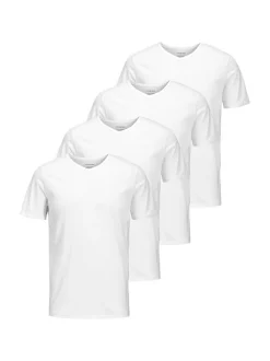 Jack & Jones Herren T-Shirt 4er Pack in weiß
