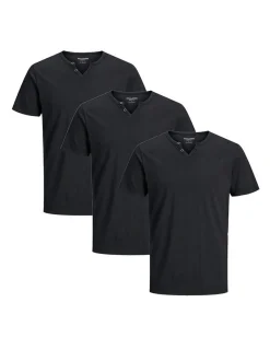 Jack & Jones Herren T-Shirt - 3er Pack Split in schwarz