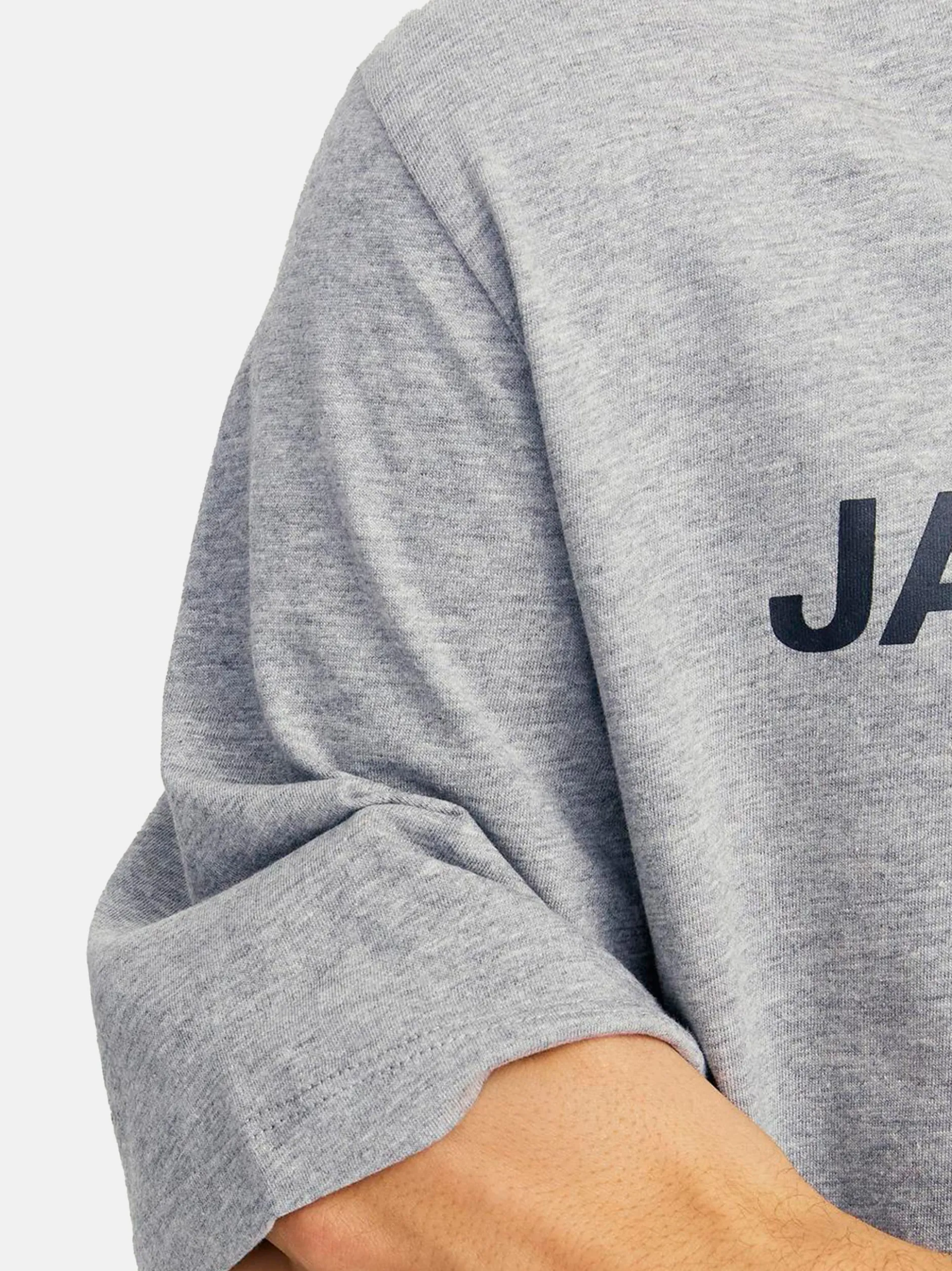 Jack & Jones Herren T-Shirt - 3er Pack Basic in hellgrau