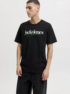 Jack & Jones Herren T-Shirt in schwarz - Ärmel: kurzarm