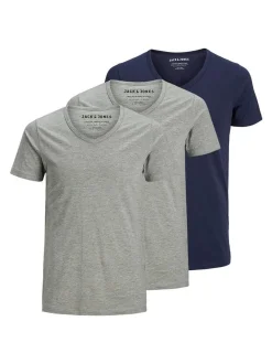 Jack & Jones Herren T-Shirts im 3er-Pack in grau