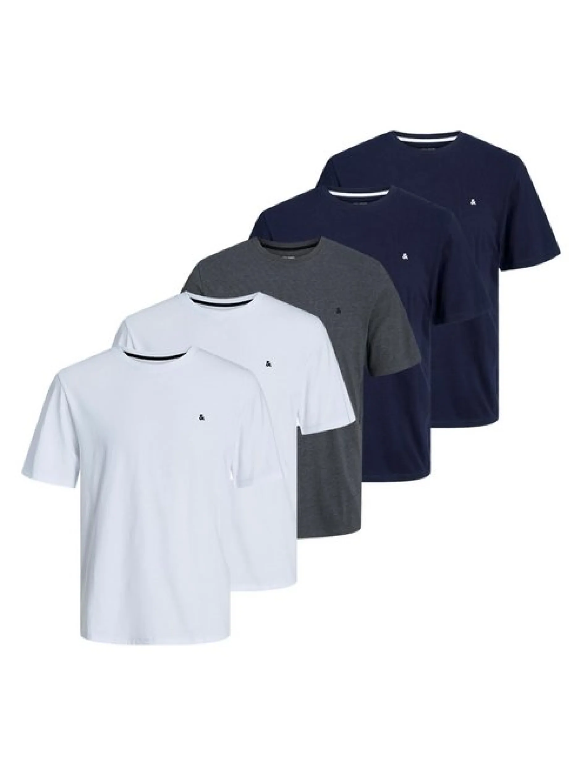 Jack & Jones Herren T-Shirts im 5er-Pack in mehrfarbig
