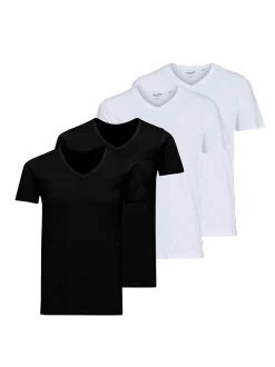 Jack & Jones Herren Unterhemd - 4er Pack Jacbasic in mehrfarbig