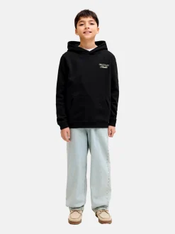 Jack & Jones Junior Jungen Kapuzenpullover in schwarz
