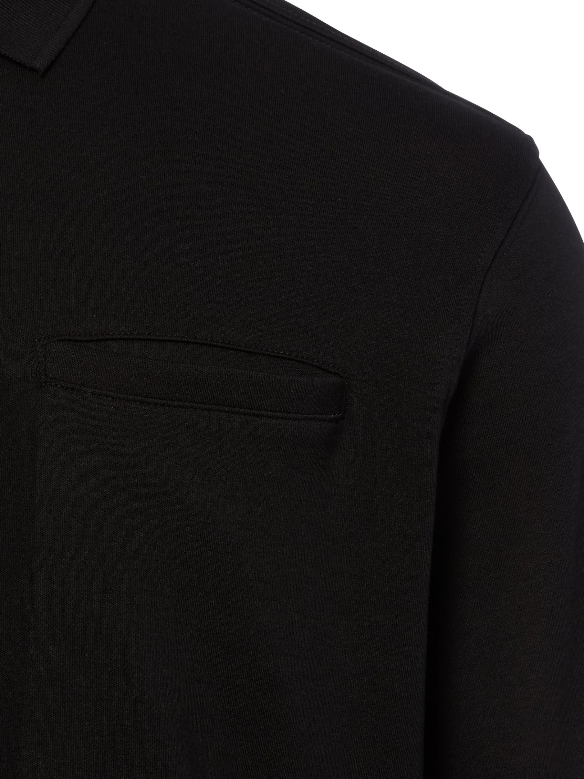 James Herren Langarm-Poloshirt in schwarz