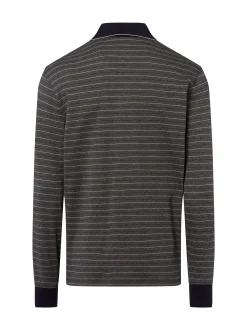 James Herren Langarm-Poloshirt in marine lind