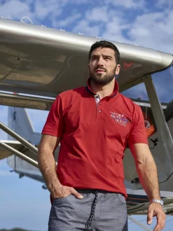 Jan Vanderstorm Herren Doppelpack Poloshirt - DAGFINN in rot blau