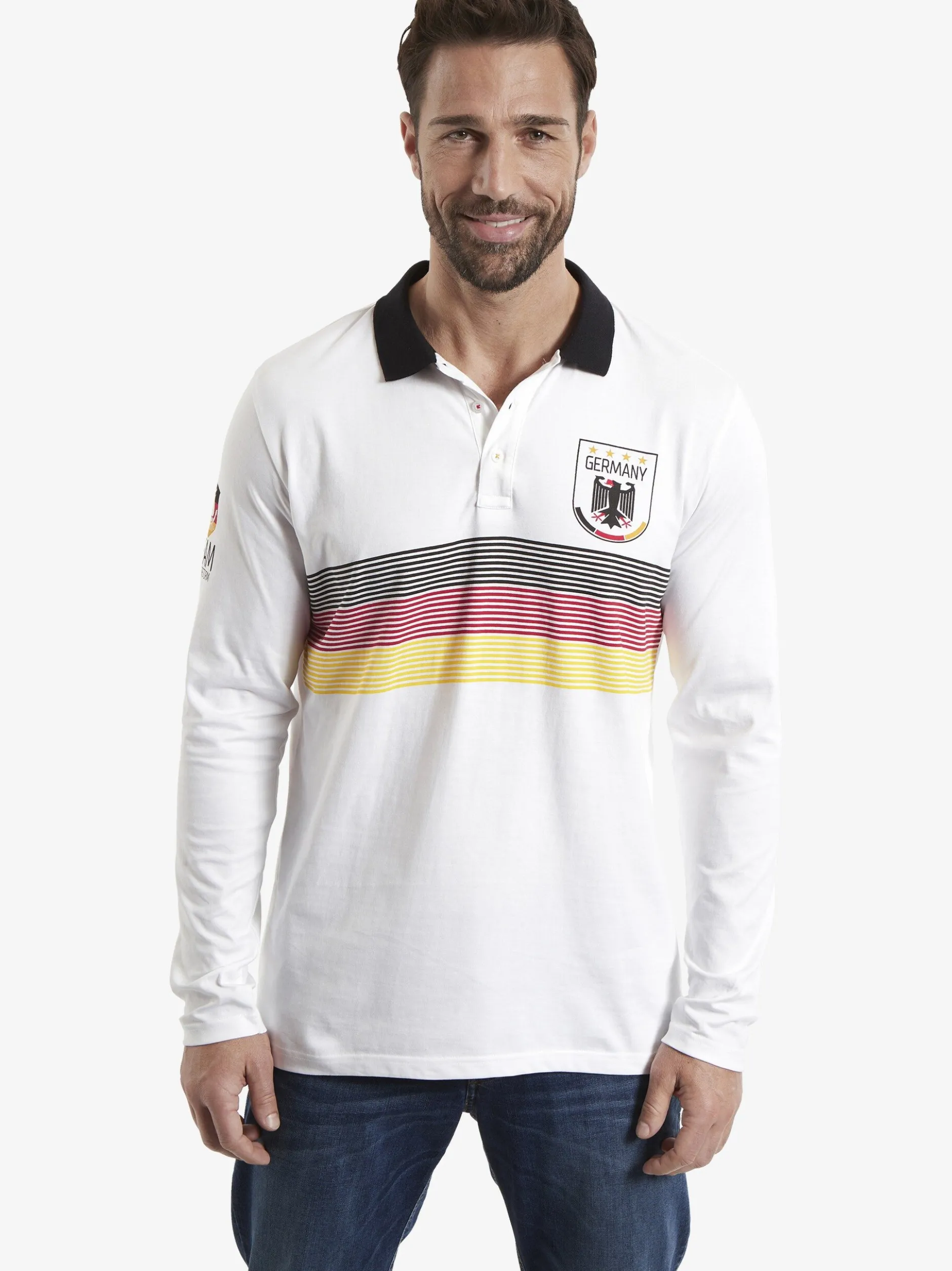 Jan Vanderstorm Herren Fan-Polo - GARRI in weiß