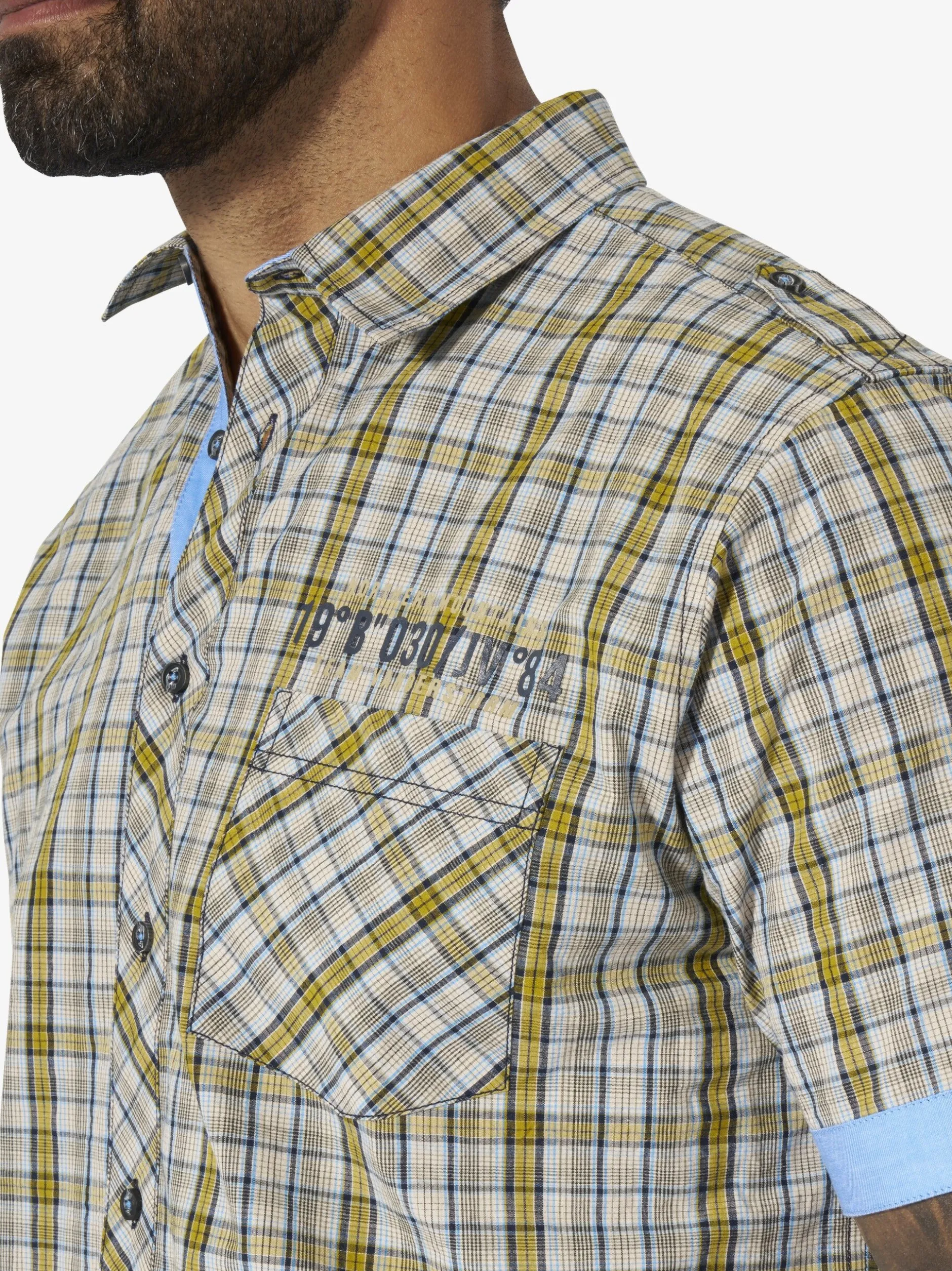Jan Vanderstorm Herren Kurzarmhemd - MAINER in beige