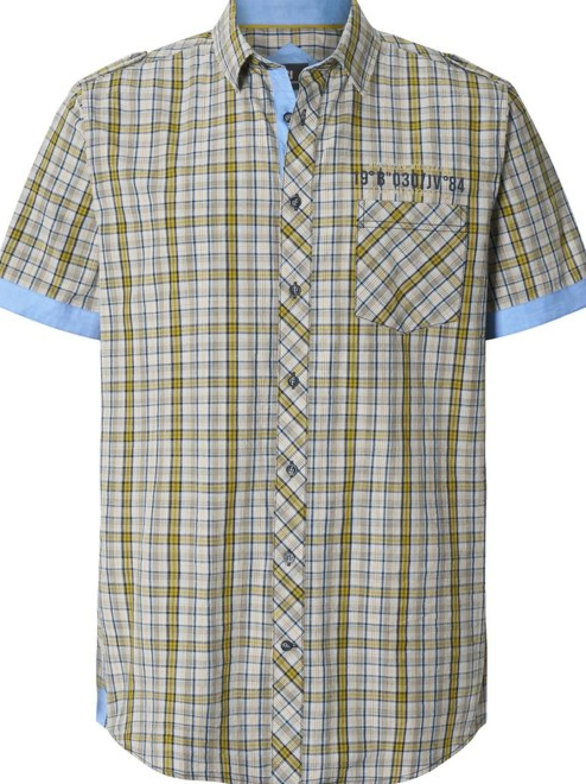 Jan Vanderstorm Herren Kurzarmhemd - MAINER in beige