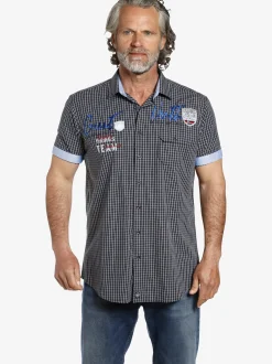Jan Vanderstorm Herren Kurzarmhemd - AJULE in blau