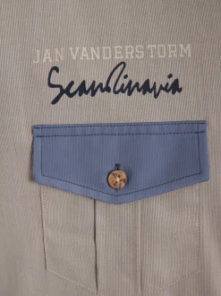 Jan Vanderstorm Herren Kurzarmhemd - BODVAR in braun