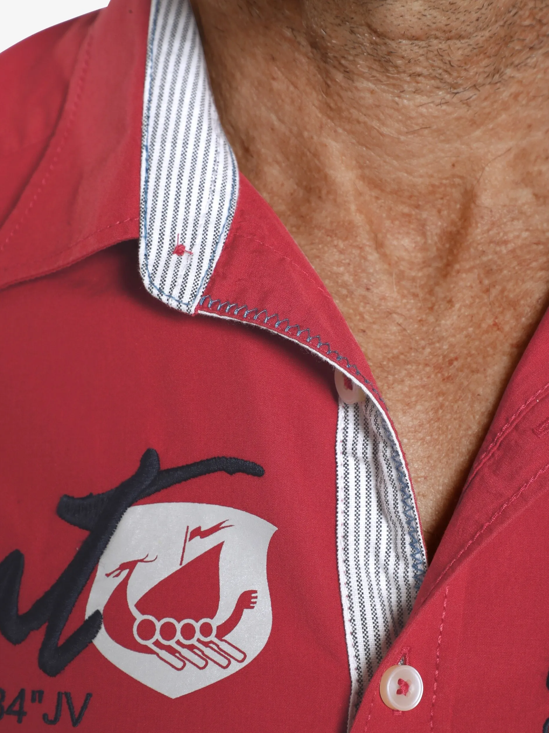 Jan Vanderstorm Herren Kurzarmhemd - FREYDIS in rot