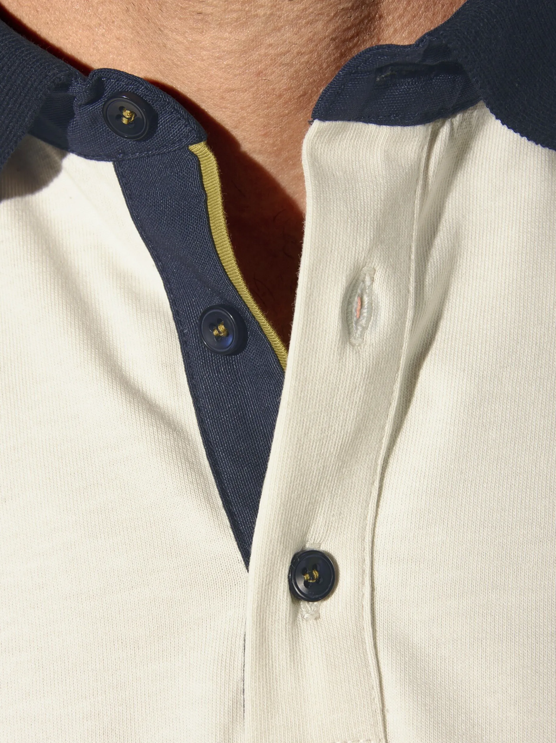 Jan Vanderstorm Herren Langarm-Poloshirt - OLSLAND in vanille