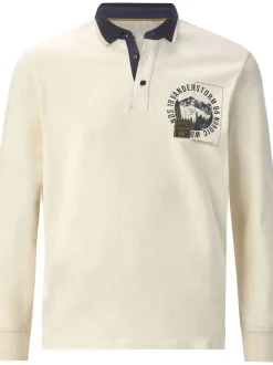 Jan Vanderstorm Herren Langarm-Poloshirt - OLSLAND in vanille
