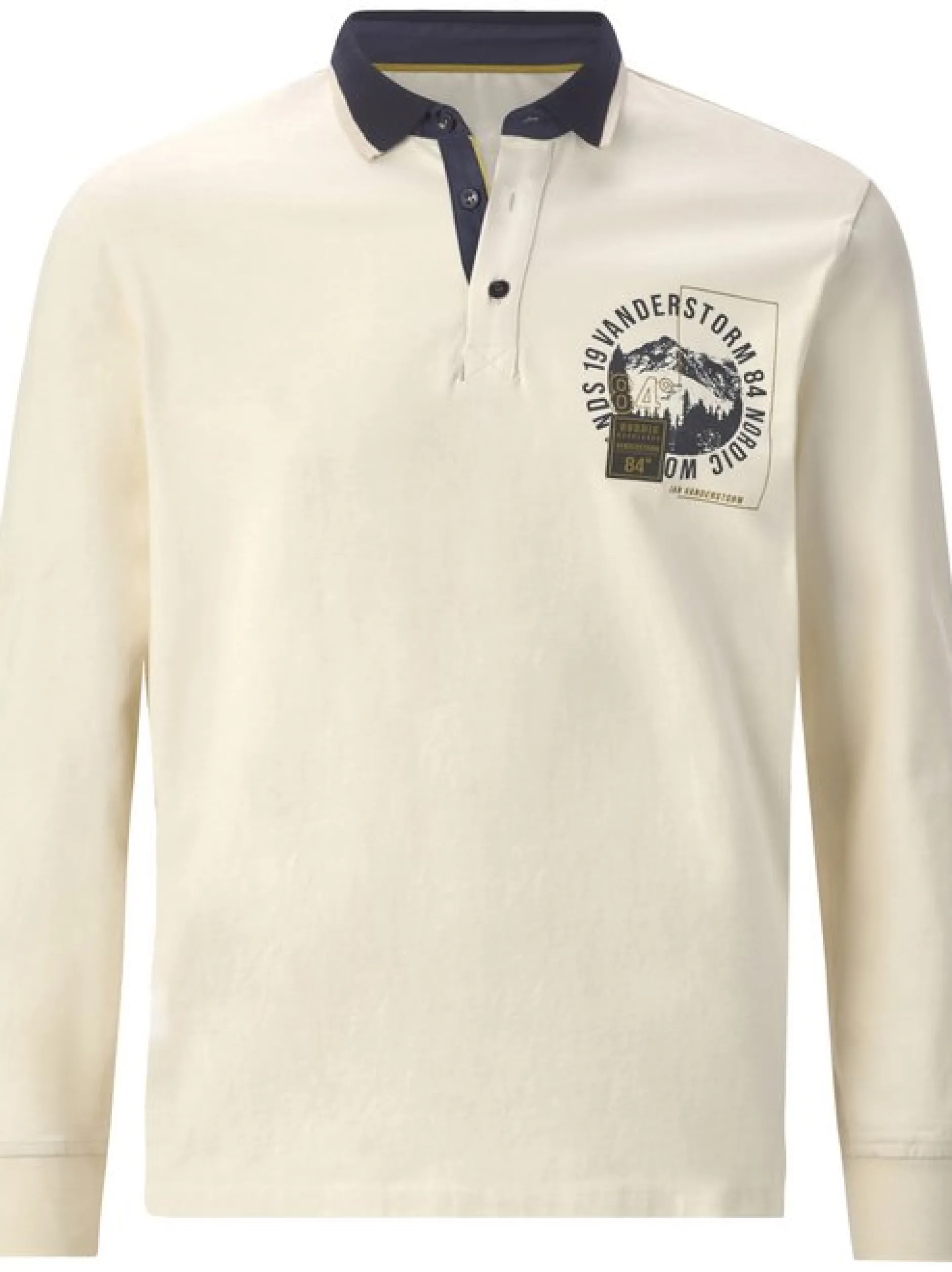 Jan Vanderstorm Herren Langarm-Poloshirt - OLSLAND in vanille
