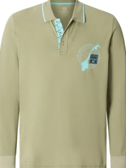 Jan Vanderstorm Herren Langarm-Poloshirt - FREDMAR in oliv