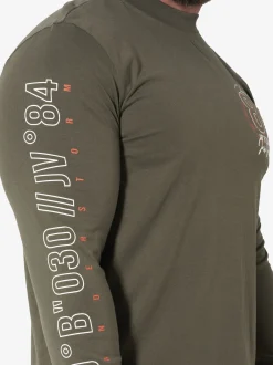 Jan Vanderstorm Herren Langarmshirts - NORGARD im 3er-Pack in oliv