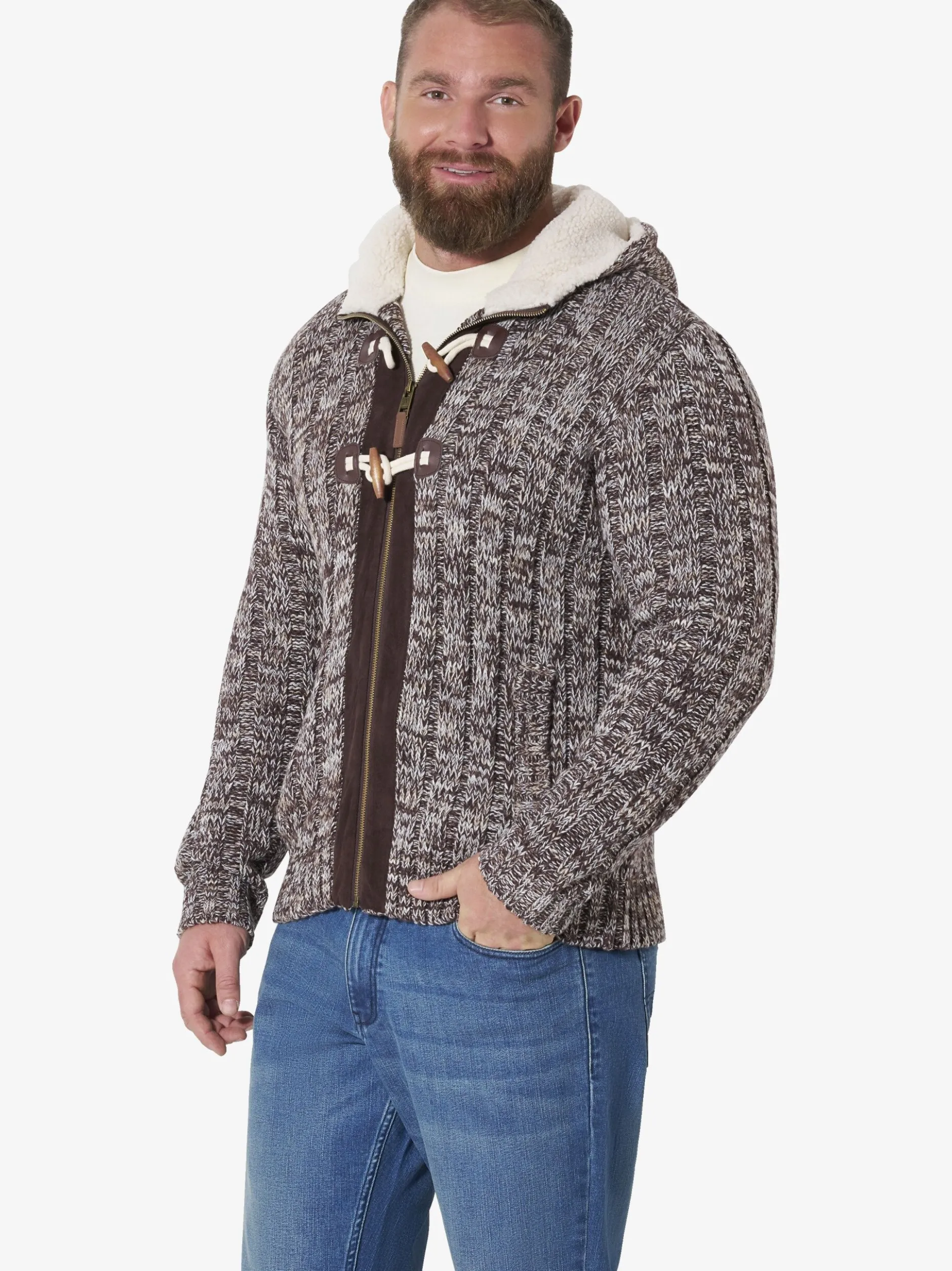 Jan Vanderstorm Herren Outdoor Strickjacke - EIRBORG in braun
