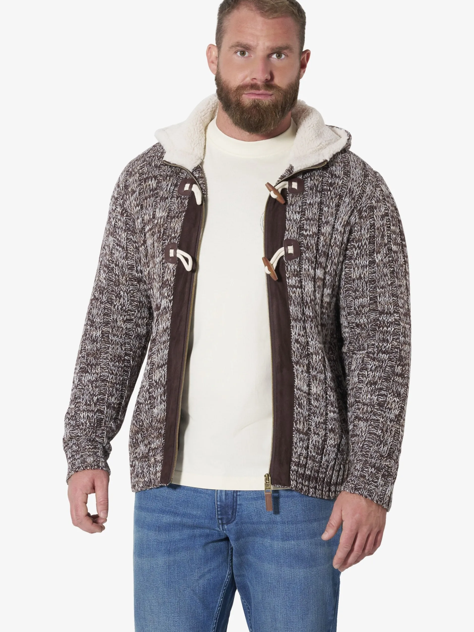 Jan Vanderstorm Herren Outdoor Strickjacke - EIRBORG in braun