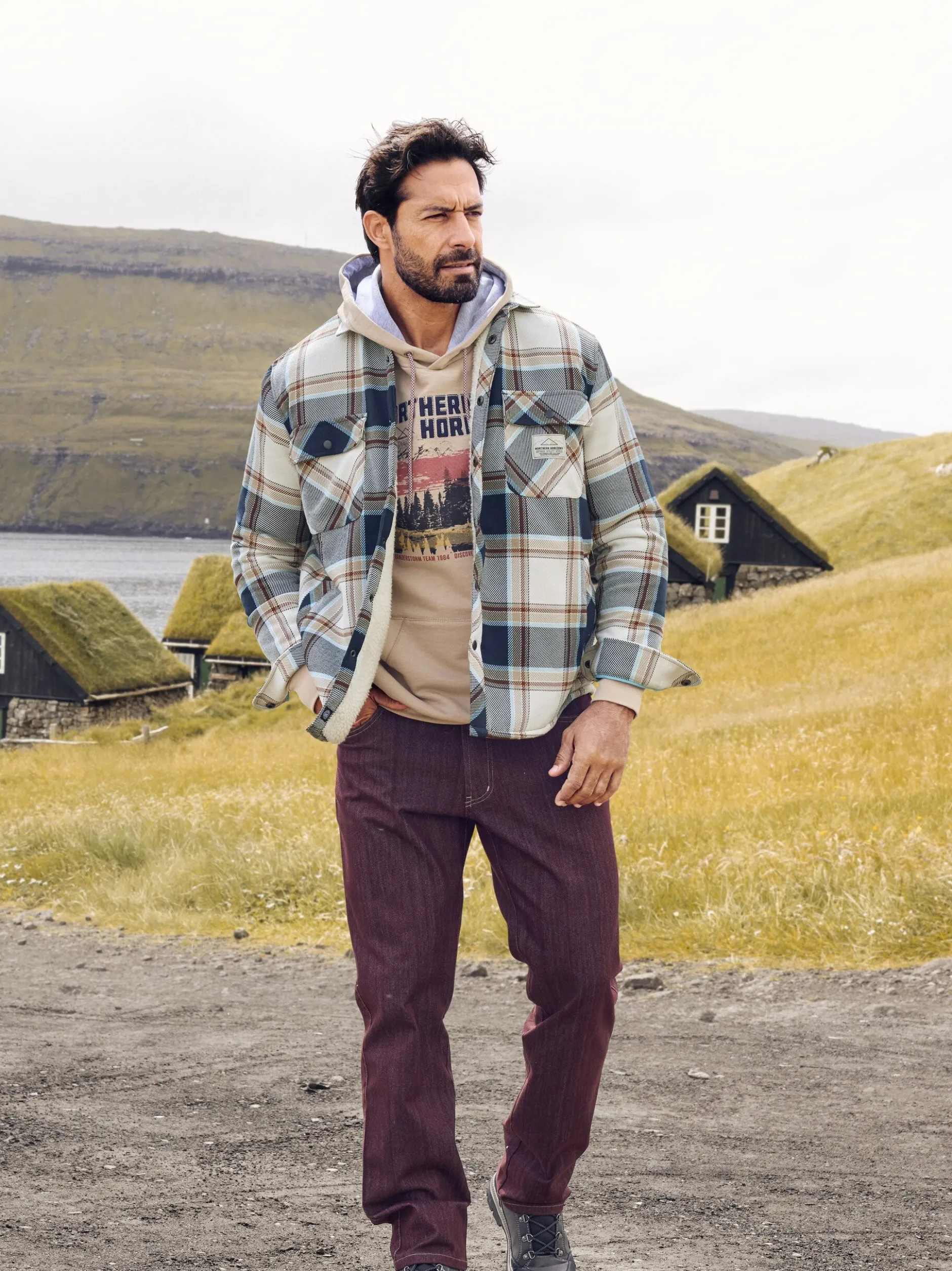 Jan Vanderstorm Herren Outdoorhemd - OLSBORG in blau