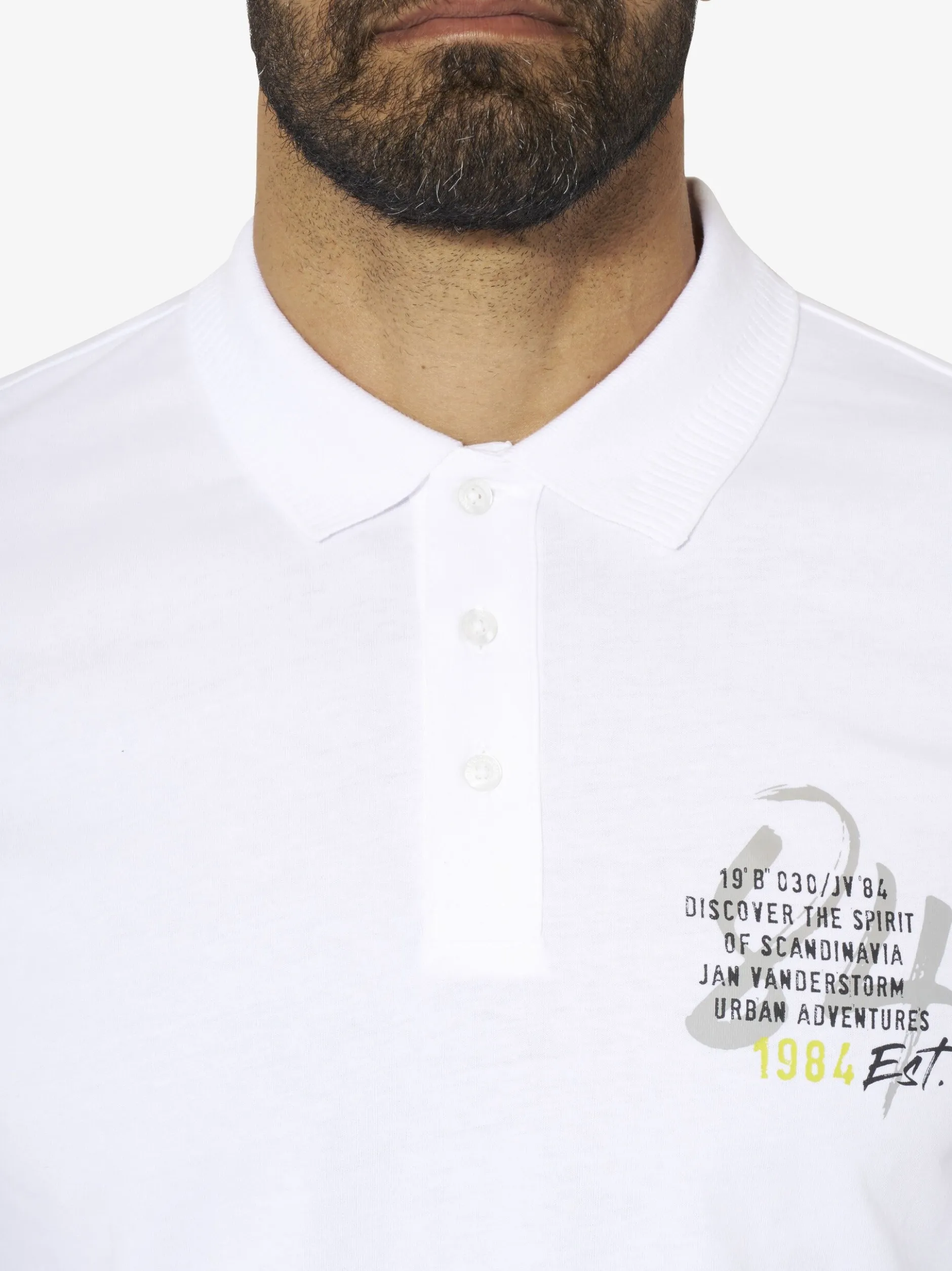 Jan Vanderstorm Herren Poloshirt - MAUNOR in weiß