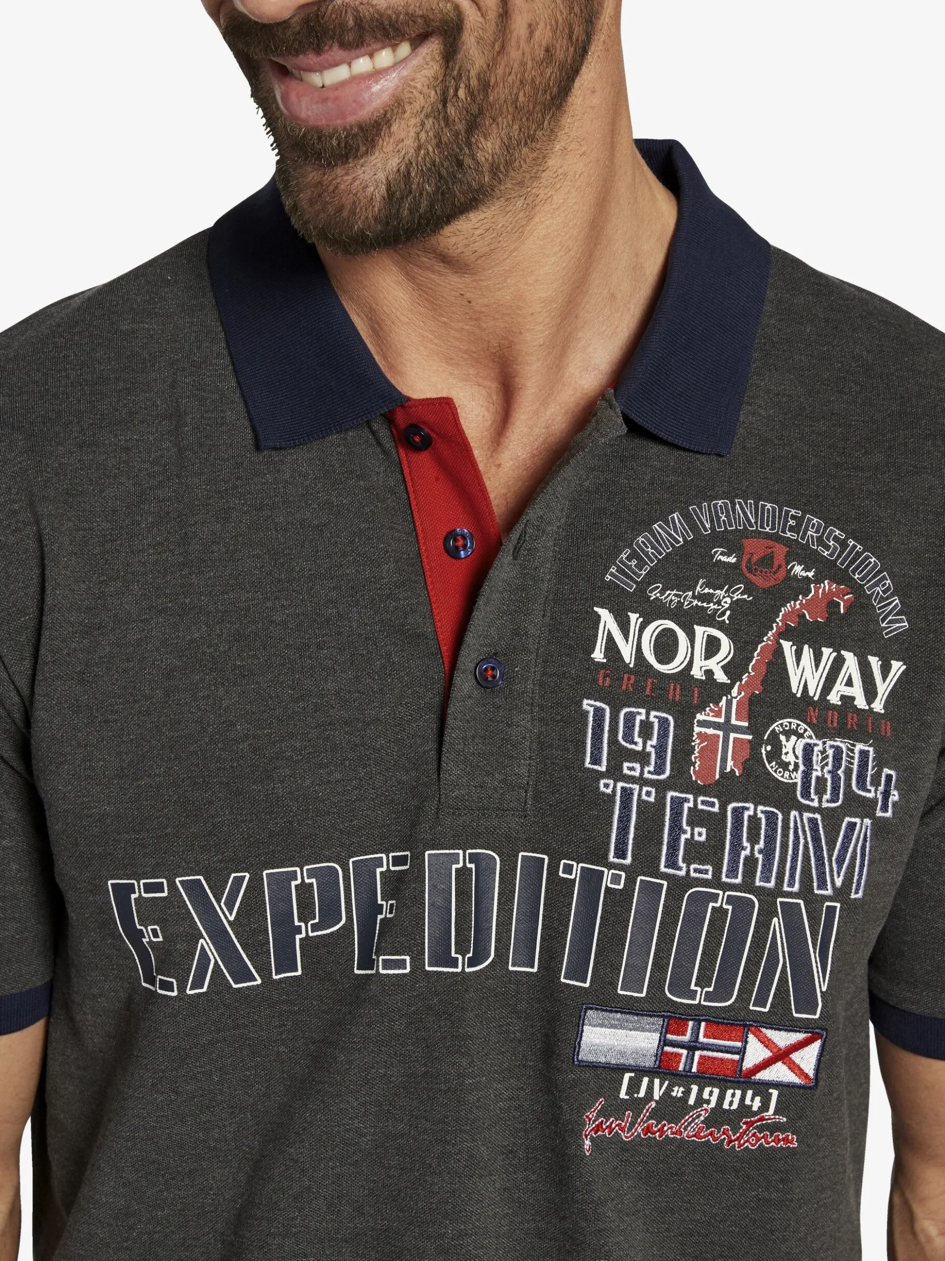 Jan Vanderstorm Herren Poloshirt - ERLING in anthrazit