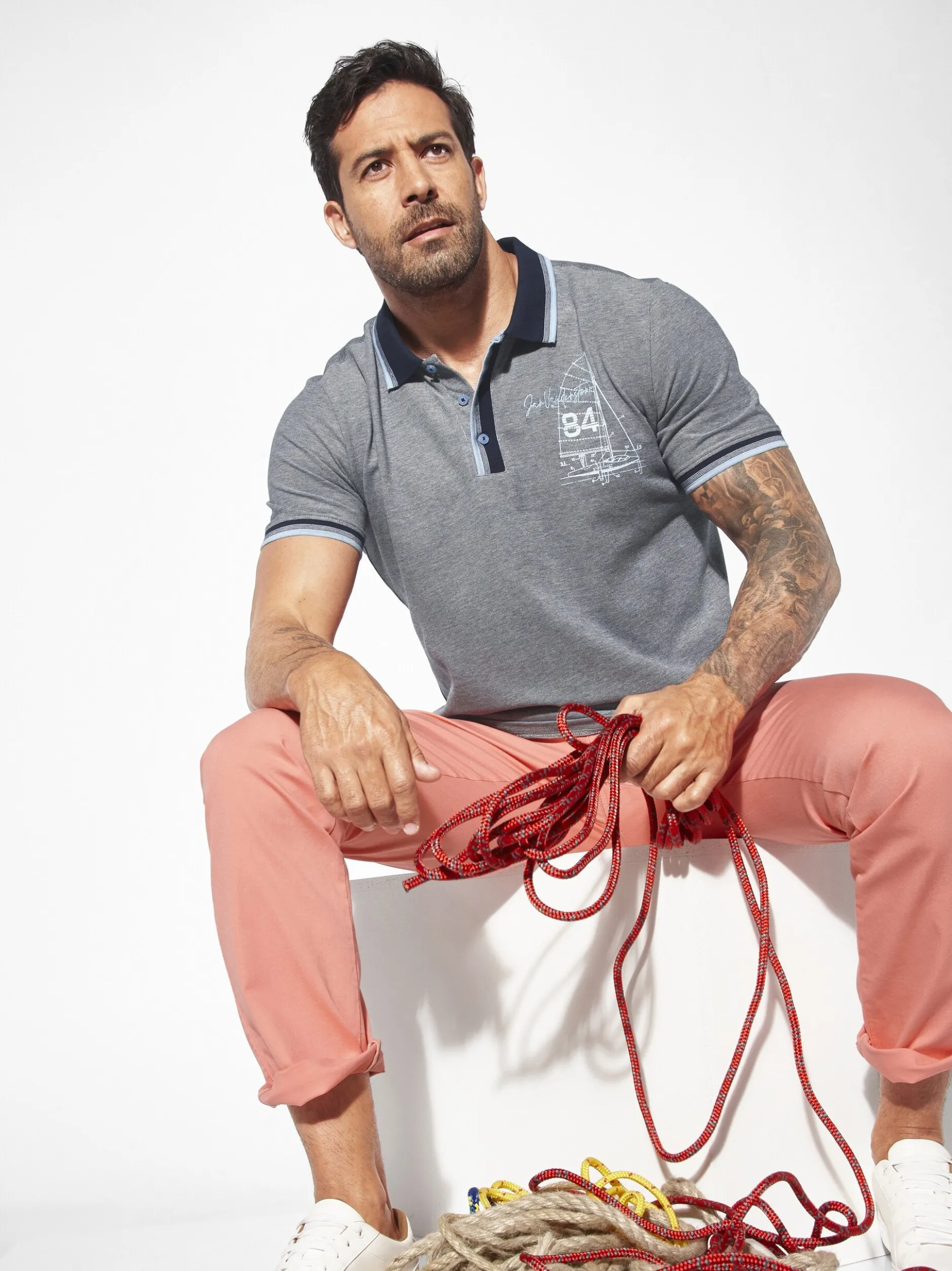 Jan Vanderstorm Herren Poloshirt - HERFINN in blau