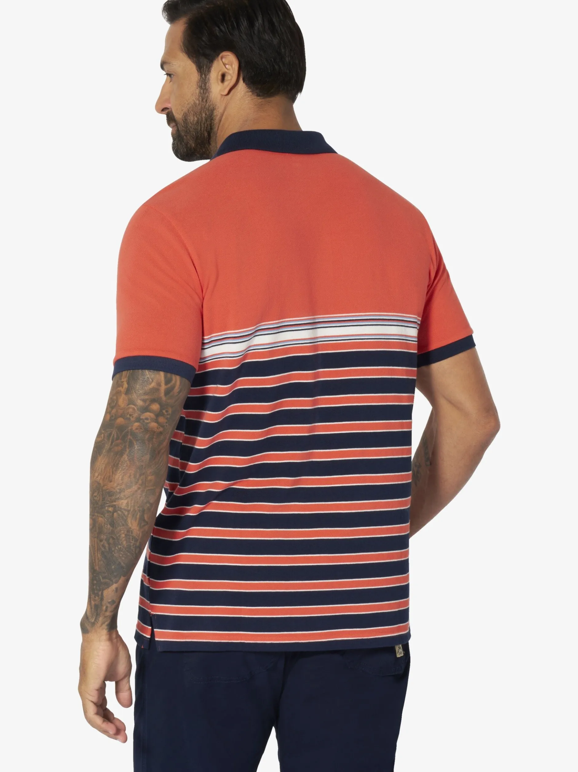 Jan Vanderstorm Herren Poloshirt - MARKUR in orange marine