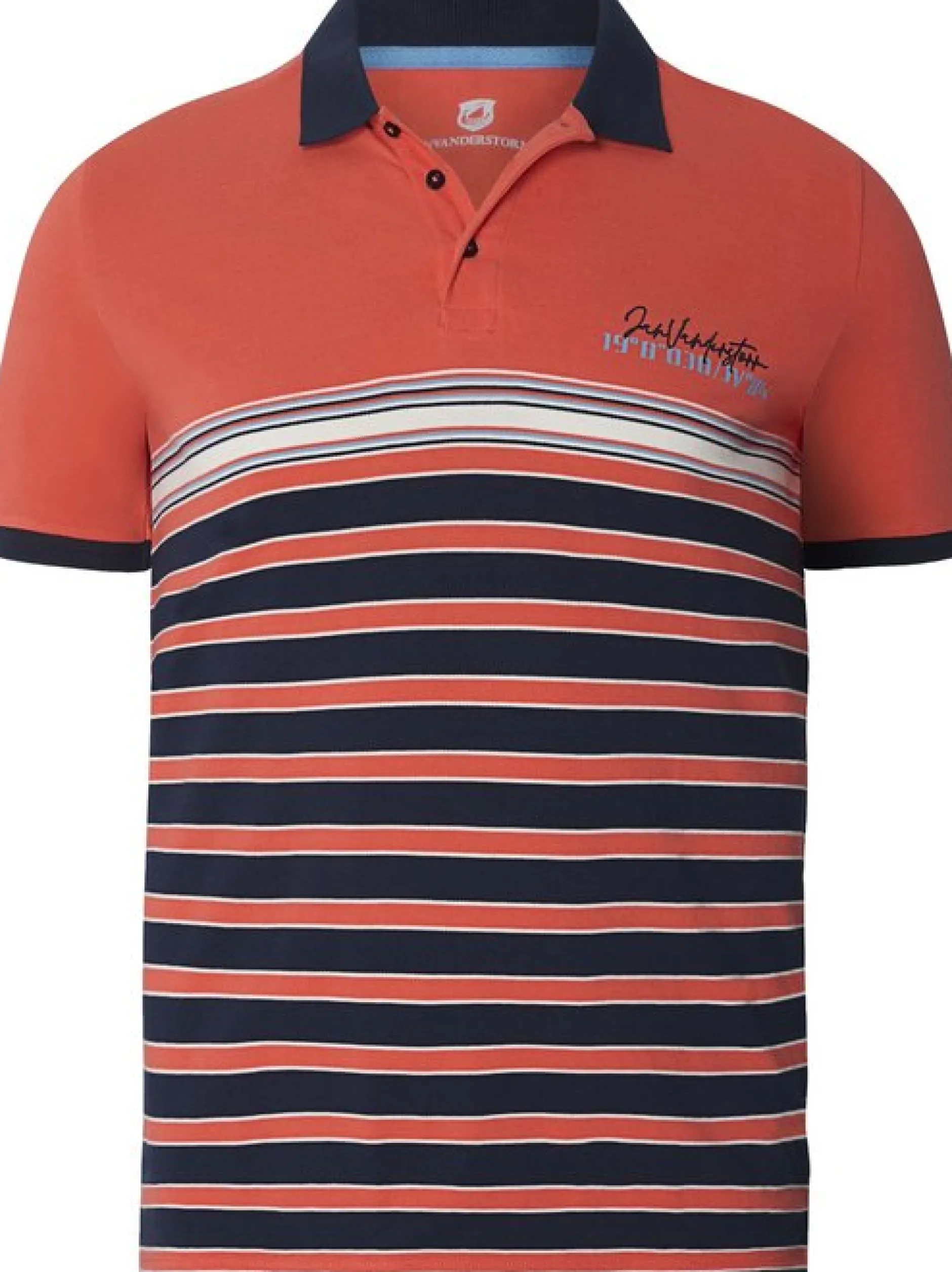 Jan Vanderstorm Herren Poloshirt - MARKUR in orange marine