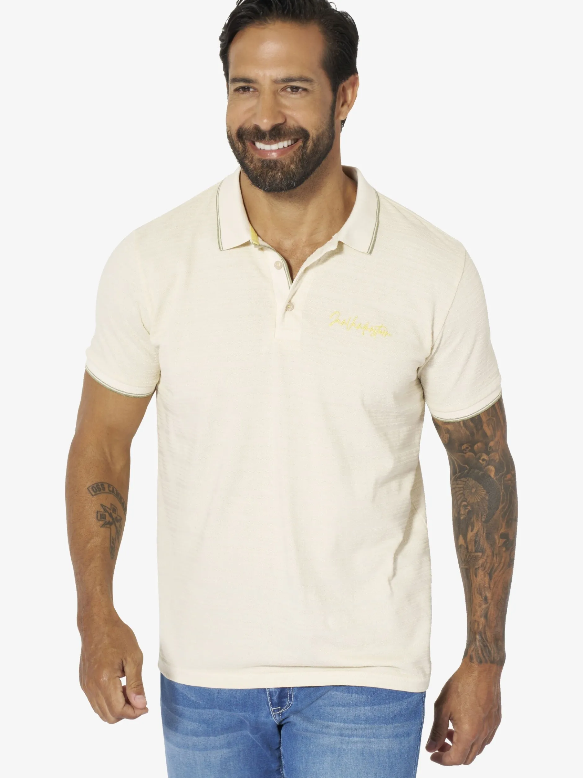 Jan Vanderstorm Herren Poloshirt - WERNHARD in vanille