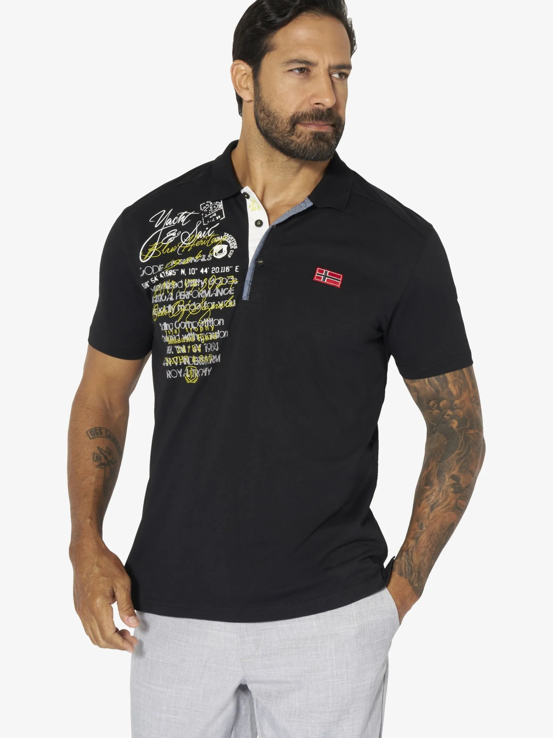 Jan Vanderstorm Herren Poloshirt - JANO in schwarz