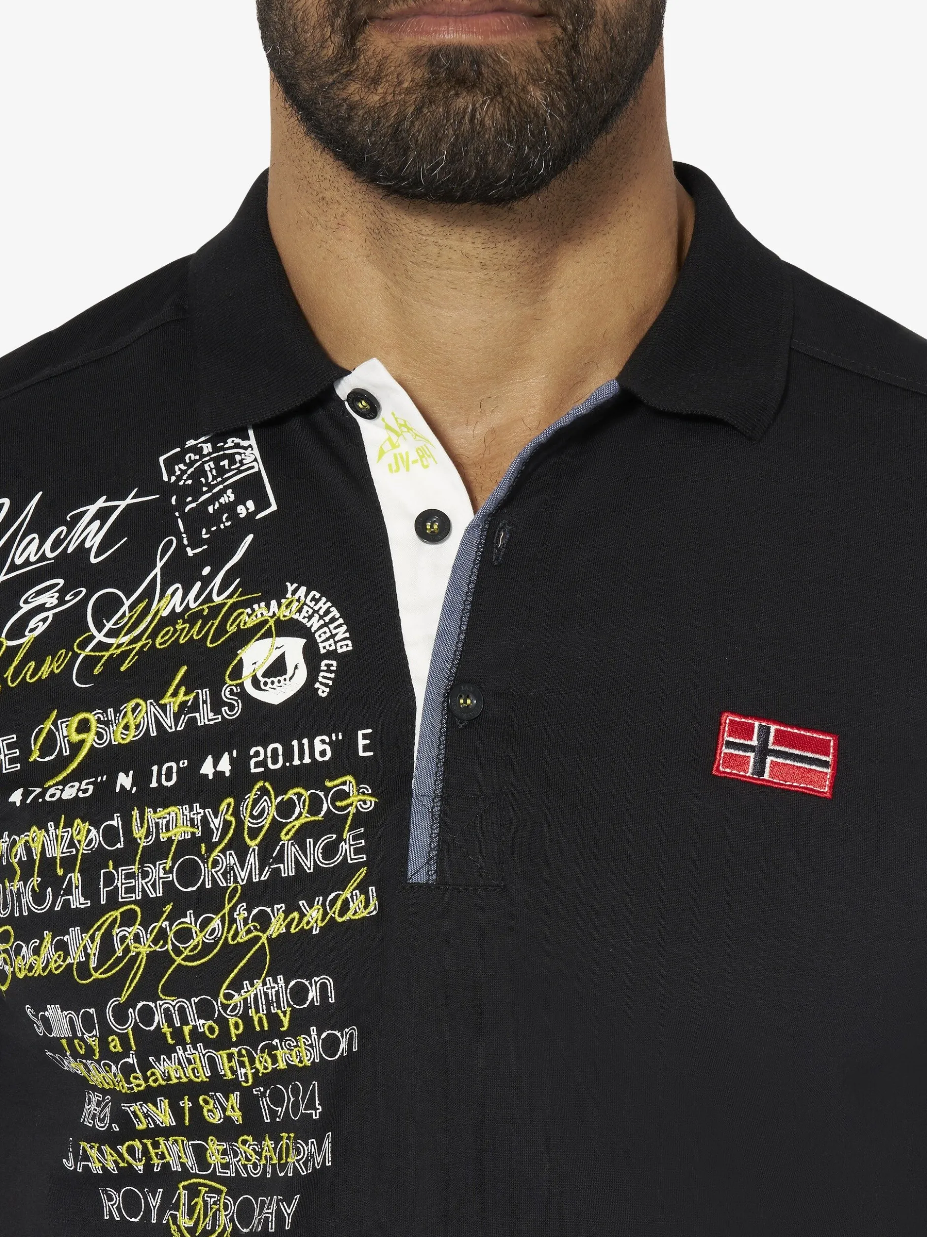 Jan Vanderstorm Herren Poloshirt - JANO in schwarz
