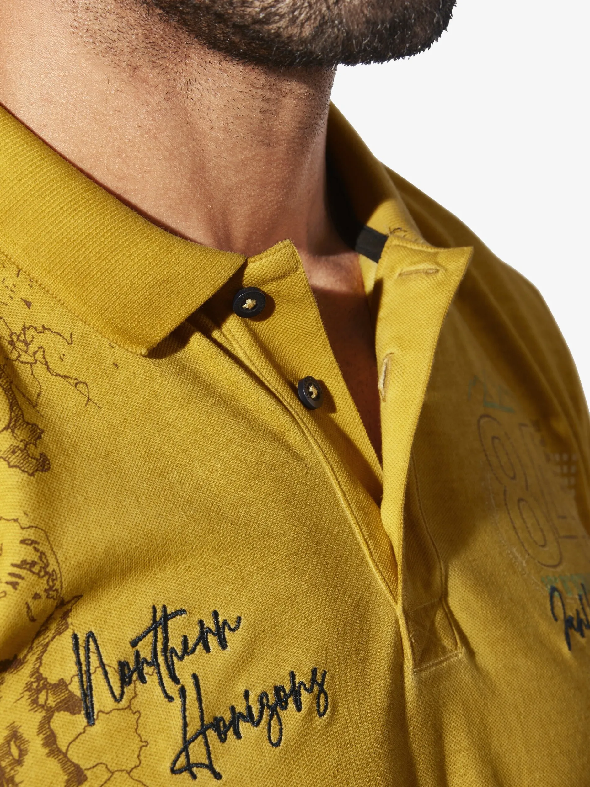 Jan Vanderstorm Herren Poloshirt - MORKSTAD in gelb