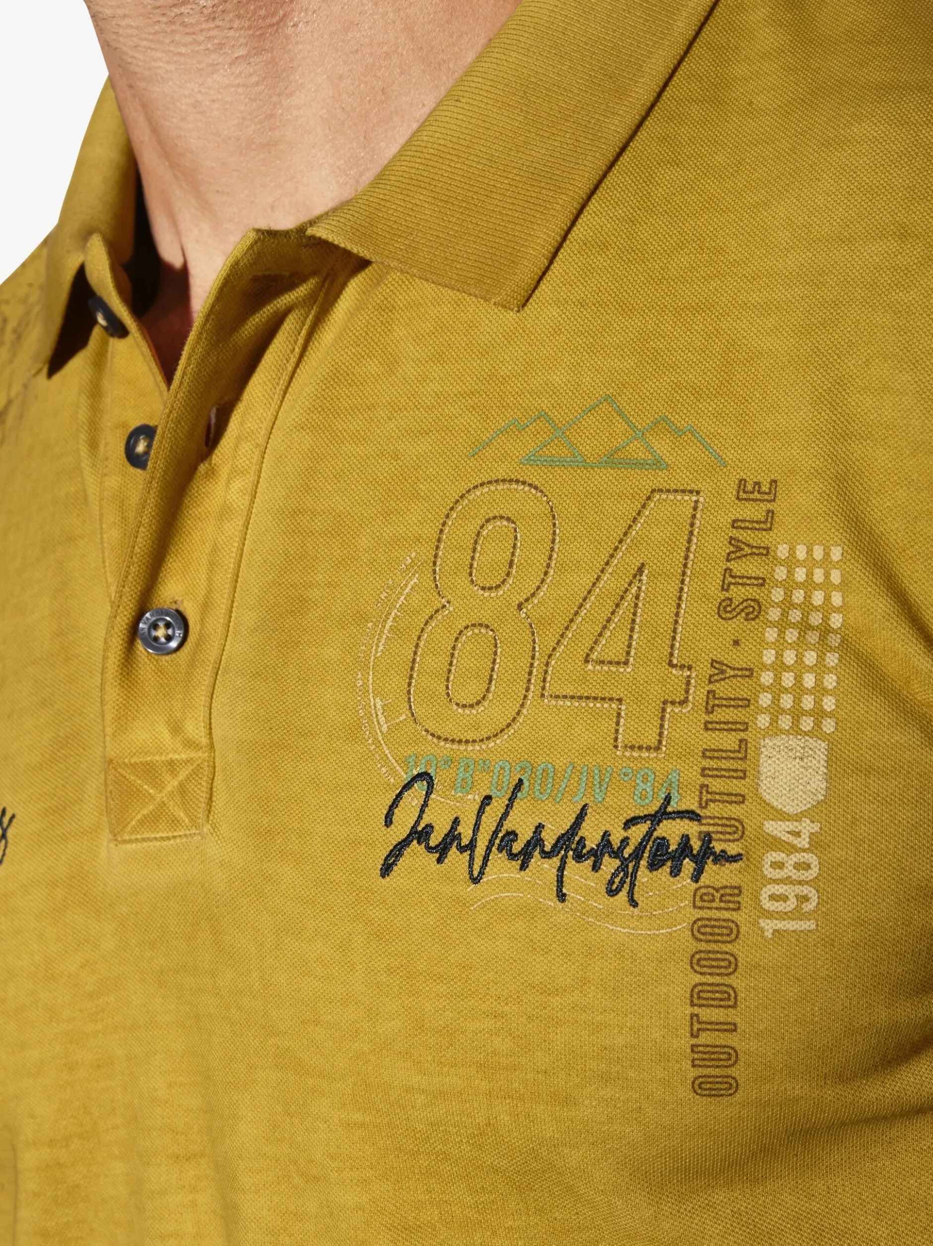 Jan Vanderstorm Herren Poloshirt - MORKSTAD in gelb