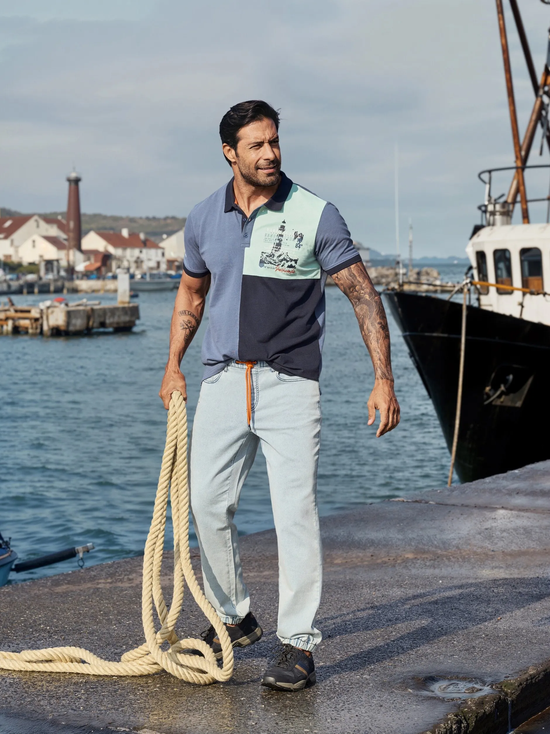Jan Vanderstorm Herren Poloshirt - LARSDAL in blau