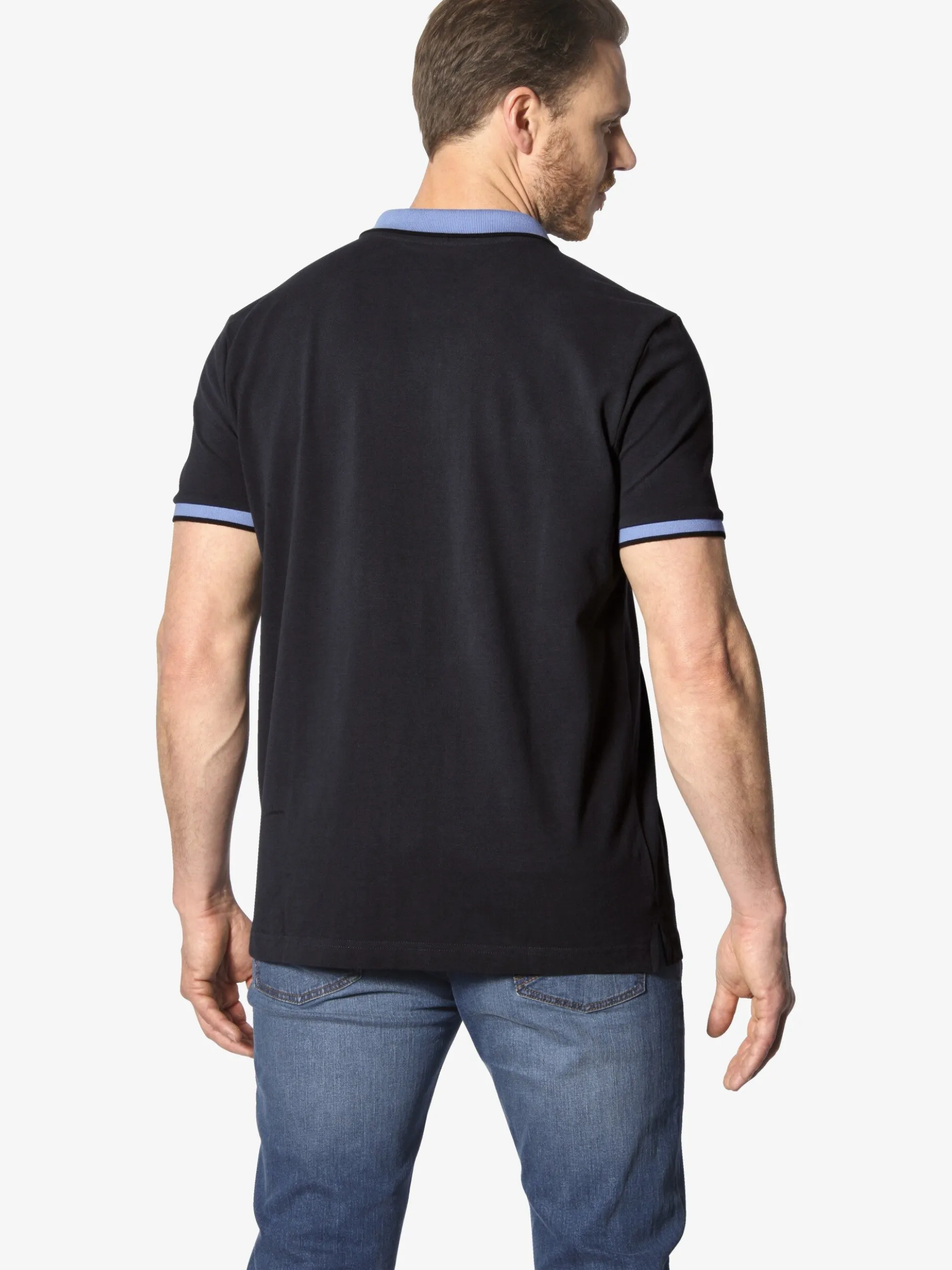 Jan Vanderstorm Herren Poloshirt - LAVRANS in schwarz blau