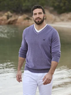 Jan Vanderstorm Herren Pullover - KEIMO in lila