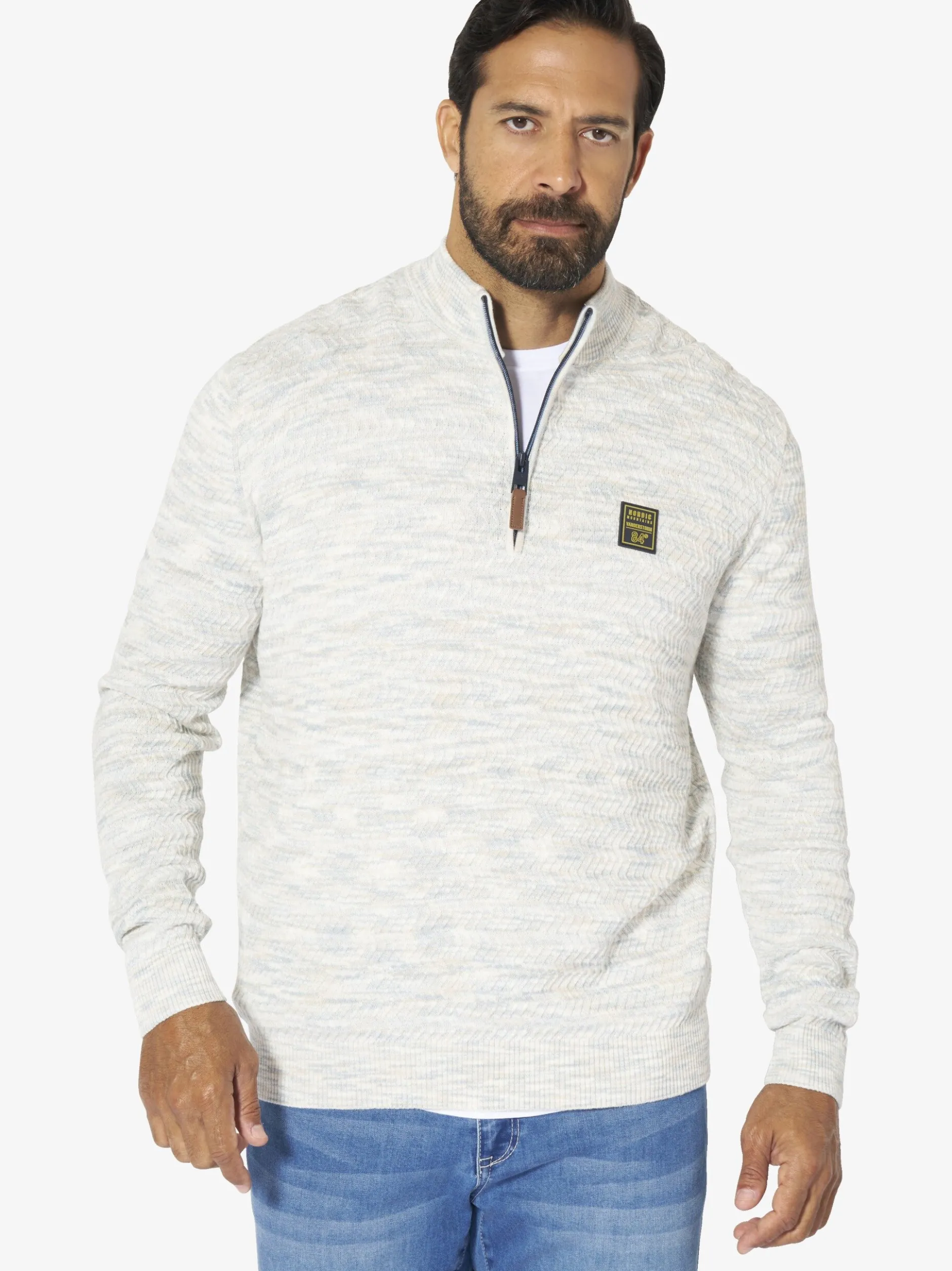 Jan Vanderstorm Herren Pullover - TJORE in ecru hellgrau