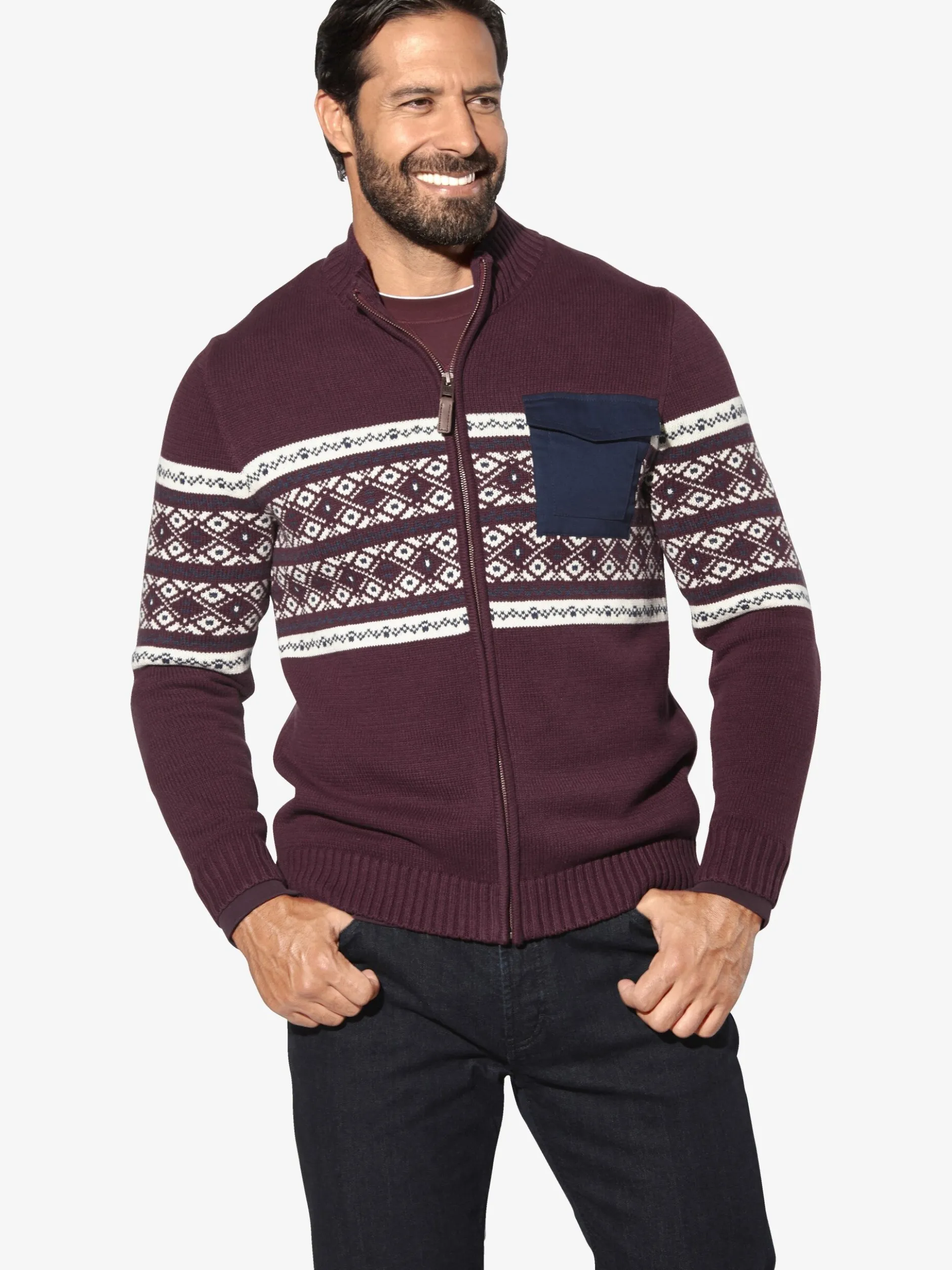 Jan Vanderstorm Herren Strickjacke - BJORNSEN in rot